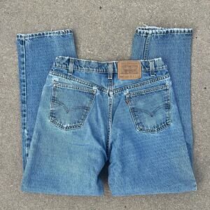 Vintage 90s Levi’s 555 relaxed fit straight leg orange tab jeans 33x32 WORN IN